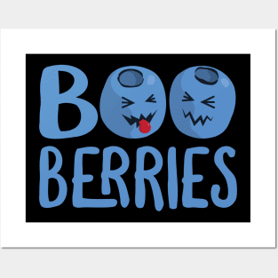 Boo Berries Funny Halloween Blueberries Posters and Art